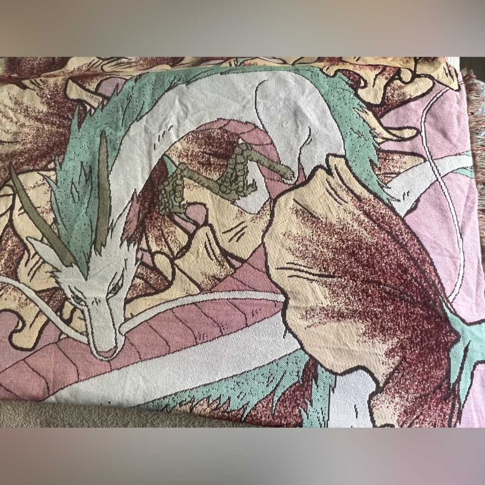 Studio Ghibli Spirited Away Haku Dragon Tapestry Throw Blanket